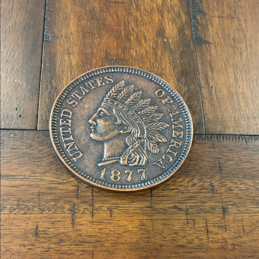 1877 Indian Head Large Copper Coin - Bronze Color